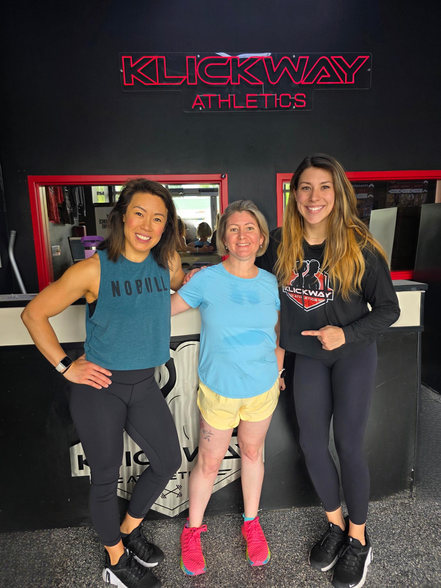 Girls before class with instructor Carlie