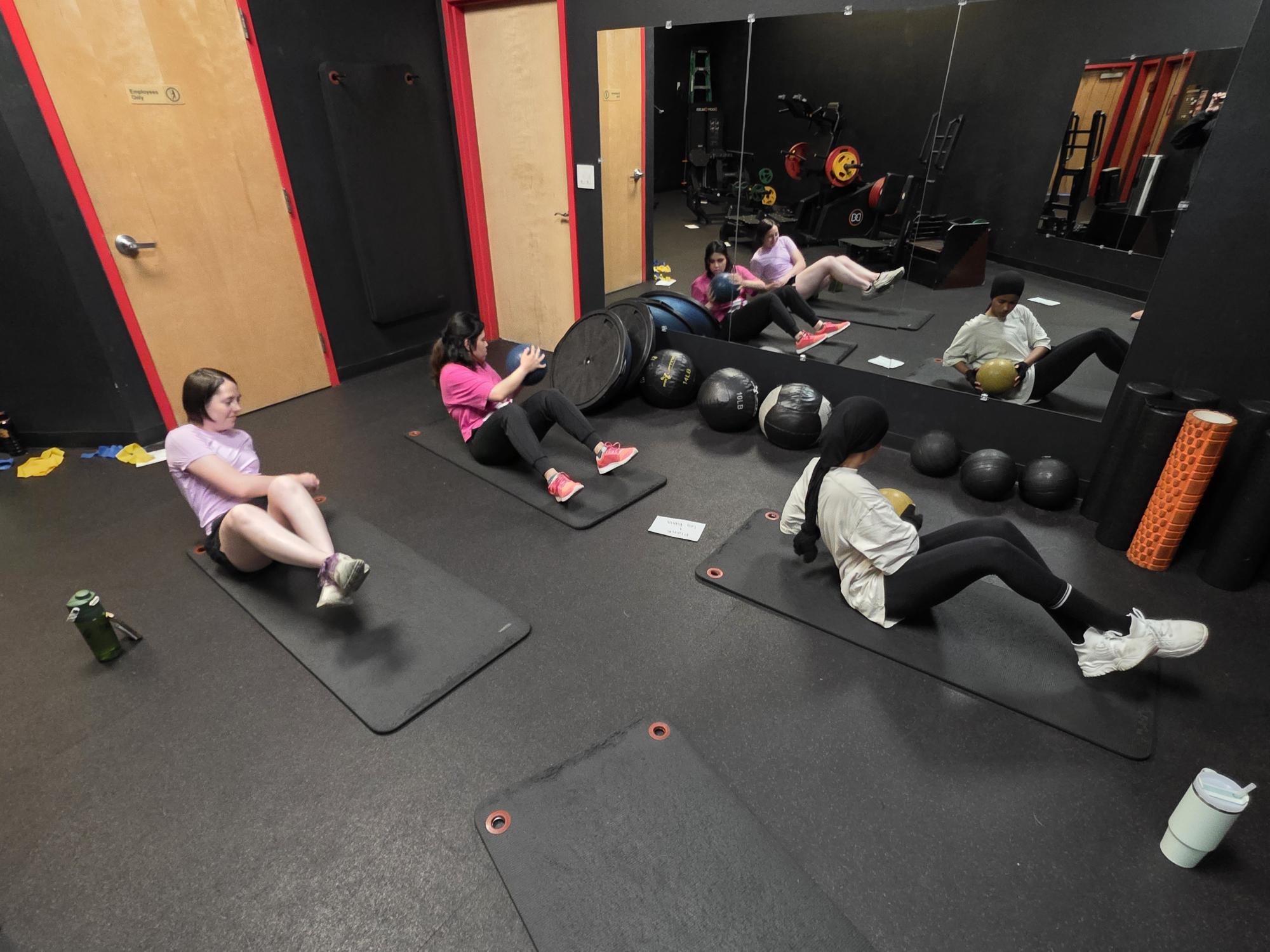 Girls working their core