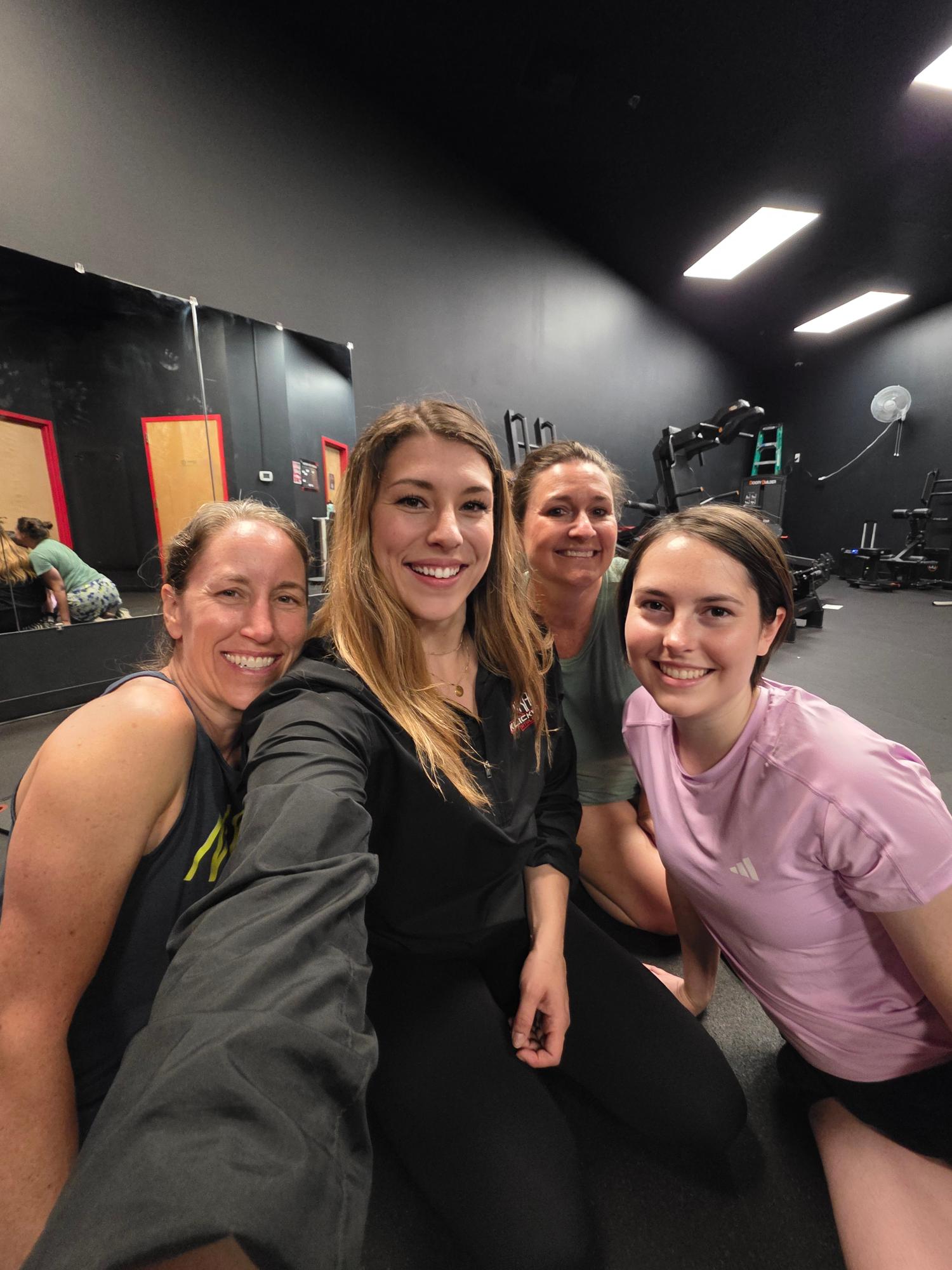 Happy class with instructor Carlie